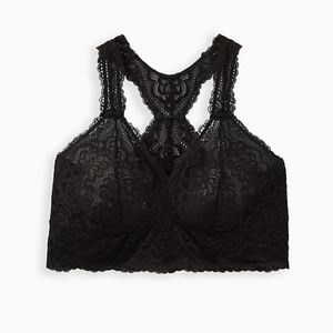 Torrid Black Lace Racerback Bralette-NWOT